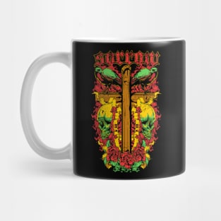 skull with bird and cross Mug